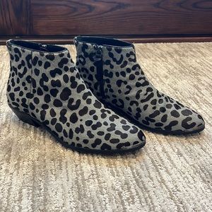 TED BAKER - PONY HAIR BOOTIES - CHEETAH PRINT - LOW HEEL